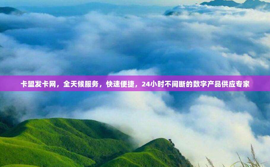 卡盟发卡网，全天候服务，快速便捷，24小时不间断的数字产品供应专家