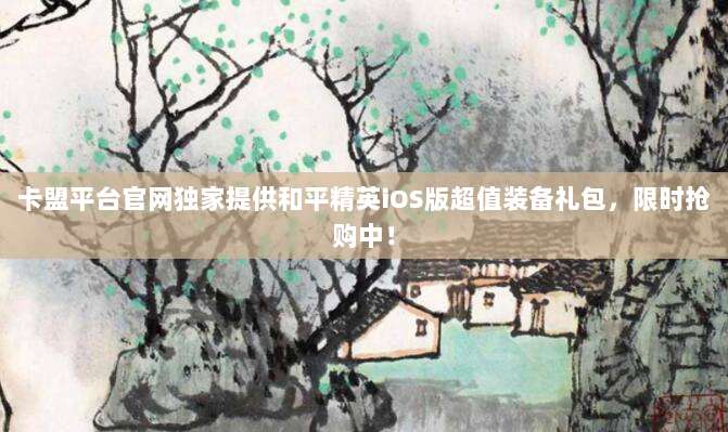 卡盟平台官网独家提供和平精英iOS版超值装备礼包，限时抢购中！
