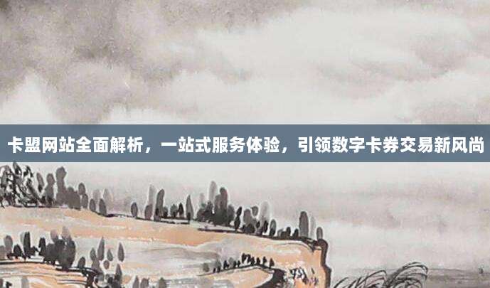 卡盟网站全面解析，一站式服务体验，引领数字卡券交易新风尚