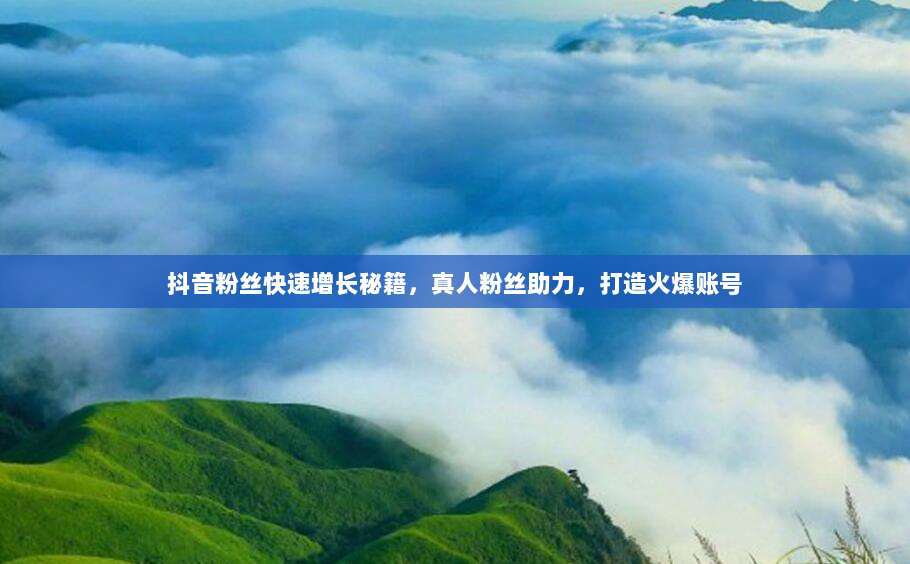 抖音粉丝快速增长秘籍，真人粉丝助力，打造火爆账号