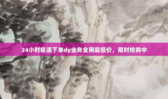 24小时极速下单dy业务全网超低价，限时抢购中