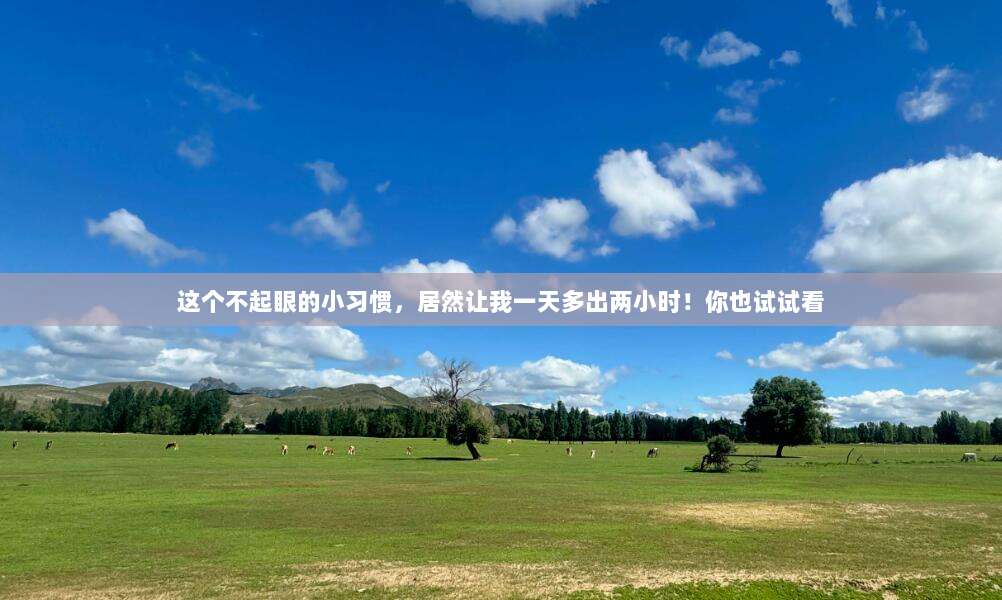 这个不起眼的小习惯,居然让我一天多出两小时!你也试试看