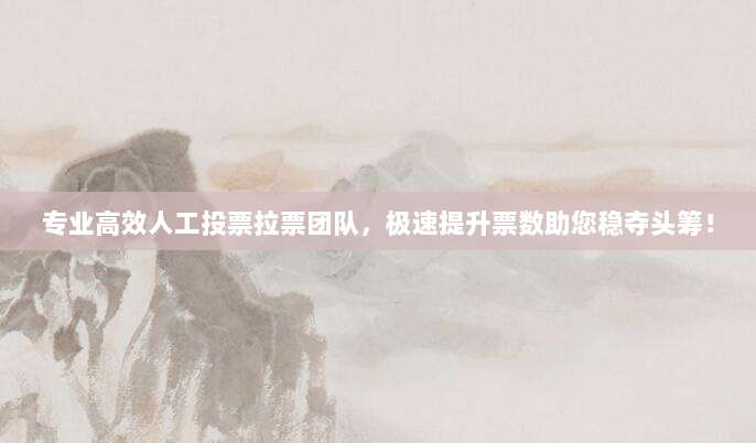 专业高效人工投票拉票团队，极速提升票数助您稳夺头筹！